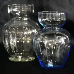 [IM] 昭和レトロ　ガラス花瓶　2点セット　現状品　水耕栽培　水栽ポット