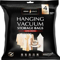 【未開封】GENIE SPACE - 超強力プレミアム吊り下げ収納省スペース圧縮バッグ4枚入り