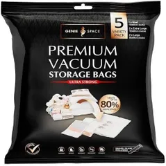 【未開封】GENIE SPACE - 超強力プレミアム真空圧縮収納バッグ ５枚入り