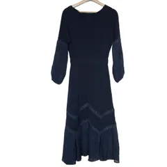 GRACE CONTINENTAL(グレースコンチネンタル) ワンピース サイズ36 S レディース - ネイビー 長袖/マキシ丈/レース/スター(星)