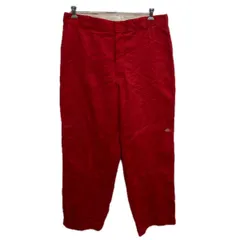 メキシコ製 Dickies ワークパンツ W40 レッド ディッキーズ ジップアップ ワーク ダブルニー ビッグサイズ 無地 2512-513