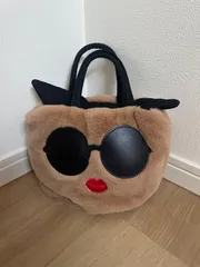 【美品】アジョリーa-jolieハンドバッグ　ファー茶色