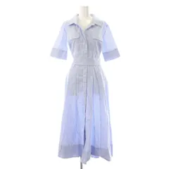 ザラ ZARA シャツ ワンピース ロング ストライプ柄 S ブルー ホワイト /DF