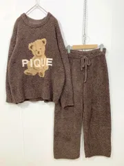 gelato pique ジェラートピケ PWNT235089 定価15950円 パウダーメランジベアジャガードプルオーバー&ロングパンツSET ルームウェア sizeONE/茶  ◇■◎レディース