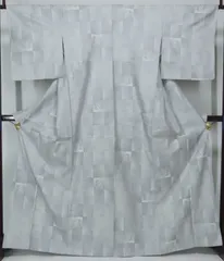 白大島紬　9マルキ　カタス式　袷　裄66cm　身丈162cm【中古】美品　k3985361-3433rym