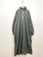 ECLIN エクラン ジップアップ スウェット ロング ワンピース sizeF/グレー ■■レディース