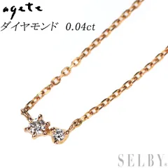 アガット K18PG ダイヤモンド ペンダントネックレス 0.04ct