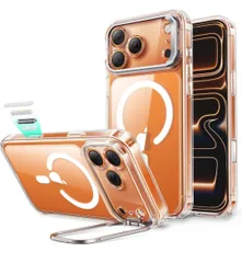 ★ESR iPhone 17 Pro Max ケース MagSafe対応 3倍米軍MIL規格 カメラボタン付き 隠しスタンド 調整可能 ワイヤレス充電 エアガードコーナー 耐衝撃 傷防止 軽量 マグネット 高耐久性 Classicシリーズ(クリア)