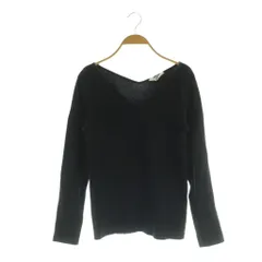 オーラリー AURALEE for IENA Vネック 長袖カットソー コットン 1 ブラック /MY ■OS