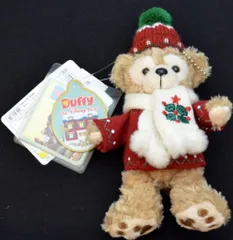 東京ディズニーシー ぬいぐるみバッジ Seven Lights of Christmas ダッフィー(赤コート/白マフラー)