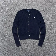 POLO RALPH LAUREN ポロラルフローレン シグネチャーロゴ ネイビー COLOR ケーブル編み レディース カーディガン