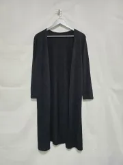 ロング オープン カーディガン ブラック レディース 90 1226
