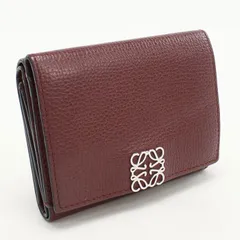 【極美品】 ロエベ アナグラム トライフォールド ウォレット バーガンディー ロエベ アナグラム トライフォールド ウォレット バーガンディー