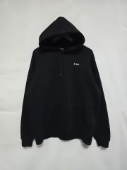 ASURA ブラック 刺繍 起毛 フードTシャツ 男性 105-110 1226