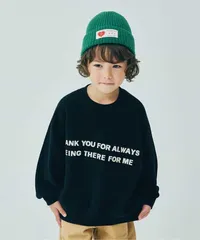 新品　p.premier（ピードットプルミエ） トップス トレーナー・スウェット　家族お揃いでイロチ買いしたいロゴトレーナー リンク　140㎝　ブラック　スウェット　長袖　トレーナー　リンクコーデ　親子コーデ