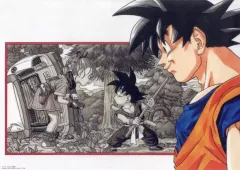 【中古】クリアポスター 鳥山明カラーイラストクリアポスター(A3) 孫悟空＆ブルマ 「一番くじ ドラゴンボール 40th ～其之一～」 H賞