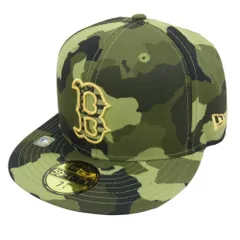 NEW ERA ニューエラ 59FIFTY BOSTON ブルックリン・ドジャース カモフラ ベースボール キャップ ブラック カーキ系 7 1/4【美品】【中古】