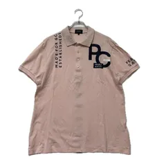 中古 メンズ パーリーゲイツ PEARLY GATES 半袖ポロシャツ 6(LL) 薄ピンク 鹿の子 ロゴプリント
