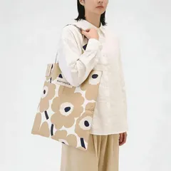 新品 マリメッコ marimekko トートバッグ Unikko ウニッコ ベージュ ファブリック レディース 北欧雑貨 北欧デザイン ネコポス