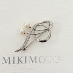 極美品✨ MIKIMOTO ミキモト パール ブローチ ロゴ 刻印 1950 - メルカリ