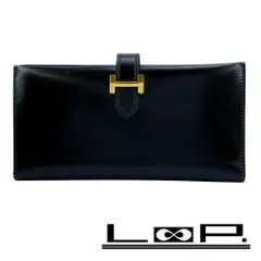 極美品✨限界価格❣️エルメス　べアン　ブラック　シルバー　長財布 箱付♪エルメス べアンスフレ ブラック 黒 シルバー金具Hermes財布 長