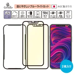 iPhone12ProMax ガラスフィルム 2枚 ブルーライト カット 全面 保護 フルカバー フィルム ガイド 枠 付き [ iPhone 12 Pro Max アイフォン12プロマックス ]