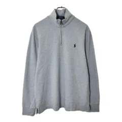 Polo by Ralph Lauren ポロ ラルフローレン ワンポイントロゴ ハーフジップ セーター ライトブルー(メンズ M)中古 古着 V9783