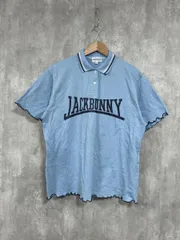 jack banny! ジャックバニー 襟ラインロゴプリント ASKINカノコ半袖 ポロシャツ size2/水色 ■◆ レディース
