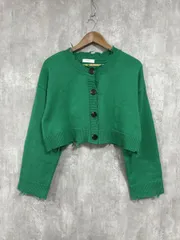 PAGEBOY ページボーイ ダメージショート カーディガン sizeF/緑 ◆■ レディース