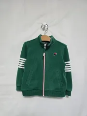 FILA キッズ グリーン 裏毛 ジップアップ ジャケット レギュラーフィット キッズ 3-4歳 1226