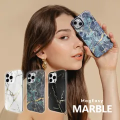 iPhone 14 Pro Max ケース カバー 耐衝撃 マーブル 大人可愛い 大人女子 スマホケース スマホカバー iPhone14ProMax アイフォン14ProMax 対応 MagEasy Marble