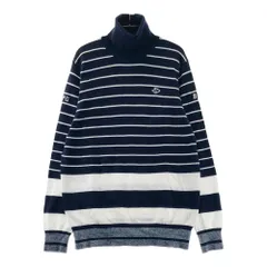 サイズ：2 PEARLY GATES パーリーゲイツ  タートルネック ニットセーター ボーダー柄 ネイビー系 [240101593036] ゴルフウェア レディース ストスト