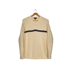 Vネックニット｜NAUTICA（ノーティカ）｜落ち着いたラインデザイン｜アイボリー（生成り）｜メンズLサイズ相当