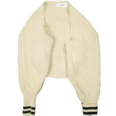 JANE SMITH ジェーンスミス 23AW 日本製 5G ARAN SLEEVE SWEATER アランスリーブセーター 23WKN-#921S S CREAM ボレロ ケーブル ニット カーディガン トップス g24586