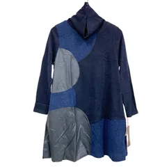 OG41 タグ付き KOIBITO MISAKI チュニック ワンピース ネイビー系 ハイネック 長袖 レディース M-Lサイズ