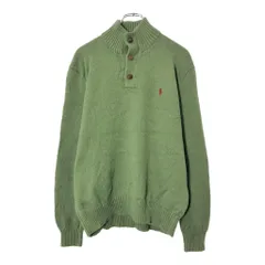 Polo by Ralph Lauren ポロ ラルフローレン コットンニットセーター グリーン(メンズ L)中古 古着 V9785