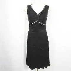 ボールジー BALLSEY トゥモローランド ノースリーブ ロング ワンピース ツイスト シルク ブラック スパンコール kz13202