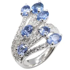 ジュエリー JEWELRY リング・指輪 サファイア ダイヤモンド リング ｻﾌｧｲｱ 11.7g #12 K18WG（ホワイトゴールド） ダイヤモンド リング レディース Used A