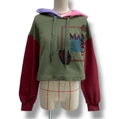 MAX&Co. マックスアンドコー PONY RIDE クレイジーパターン ショートフーディー パーカー フーディー ショート丈 ポニーライドコレクション 刺繍 カラフル マルチカラー サイズS レディース ゴーゴー古着久喜倉庫店 6 北1472のサムネイル