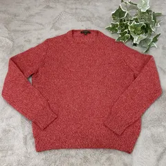 メンズ ヘンリーコットンズ Henry Cotton's セーター Mサイズ ウール100% 赤系 ブルガリア製 厚手