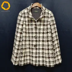 #wnc レリアン Leilian ジャケット 9 ベージュ系 茶系 黒 ツイード ラメ フランス製生地 レディース [976020]