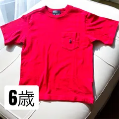 新品　未使用　６歳　Ralph Lauren ラルフローレン　赤色　レッド　Tシャツ　男の子　女の子　ユニセックス　キッズ