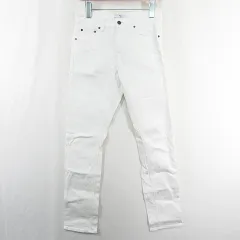 ユニクロ UNIQLO +J ジルサンダー セルビッジストレートジーンズ ストレッチ 24 ホワイト kz13251