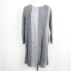 スイッチバイアーチ SWITCH BY ARCH ワンピース ロング丈 長袖 F ライトグレー 異素材切替 kz13258