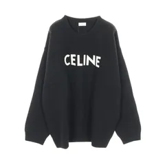セリーヌ CELINE ニット ロゴ オーバーサイズ リブ編みセーター ブラック ウール ロゴセーター メンズ 未使用のサムネイル