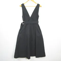 ナノユニバース nano universe ナノベース nano BASE ジャンパースカート ロング丈 Vネック 綿 38 ブラック kz13309