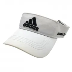 アディダス サンバイザー 白×黒 立体ロゴ   ゴルフウェア adidas