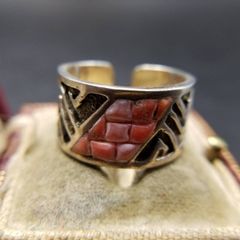 ビンテージ ターコイズインレイのシルバーフレアクロス ブローチ兼 