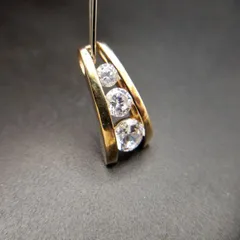 Ross Simons キュービックジルコニア 3石 アールデコ エレガント 925 シルバー ヴィンテージ チャーム ペンダントヘッド 小ぶり SNL22