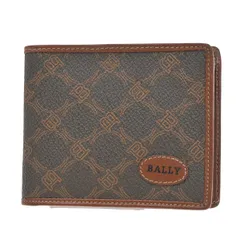 BALLY バリー 二つ折り 財布 ロゴ ブラウン レザー 03BS370